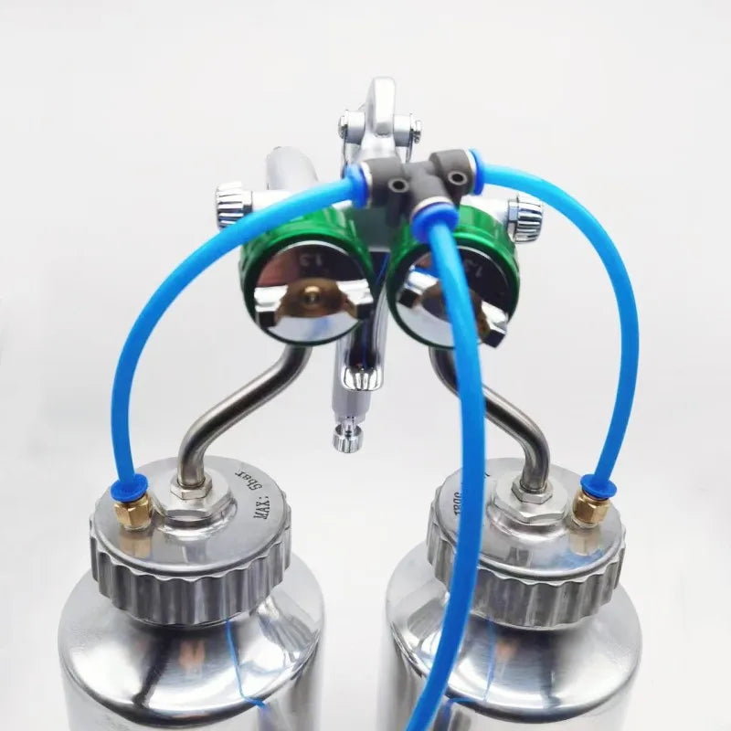 Pistola a spruzzo a doppia testa pistola a spruzzo con placcatura a colori rivestimento a base d'acqua pressurizzato interno pistola di miscelazione esterna Nano adesiva AB