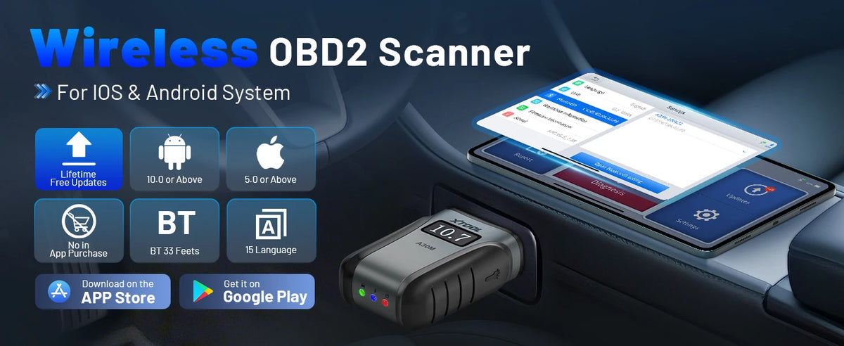 XTOOL A30M OBD2 Scanner Strumenti diagnostici Bluetooth Scanner automobilistico Aggiornamento gratuito a vita Bidirezionale CAN FD FCA 26+ Reset