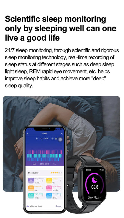 2025 Nuovo AI Diagnosi Lipidi nel sangue Acido urico Test di composizione corporea Smart Watch per uomo ECG + PPG Chiamata Bluetooth Salute Smartwatch