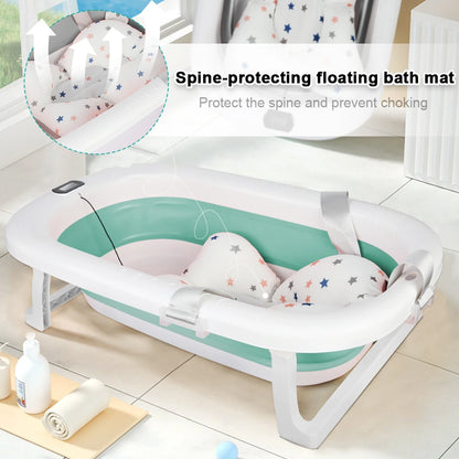 Cuscino da bagno pieghevole per neonati, ideale come regalo di nascita per bambine, adatto da 0 a 3 anni, Rosa/Grigio/Verde/Blu