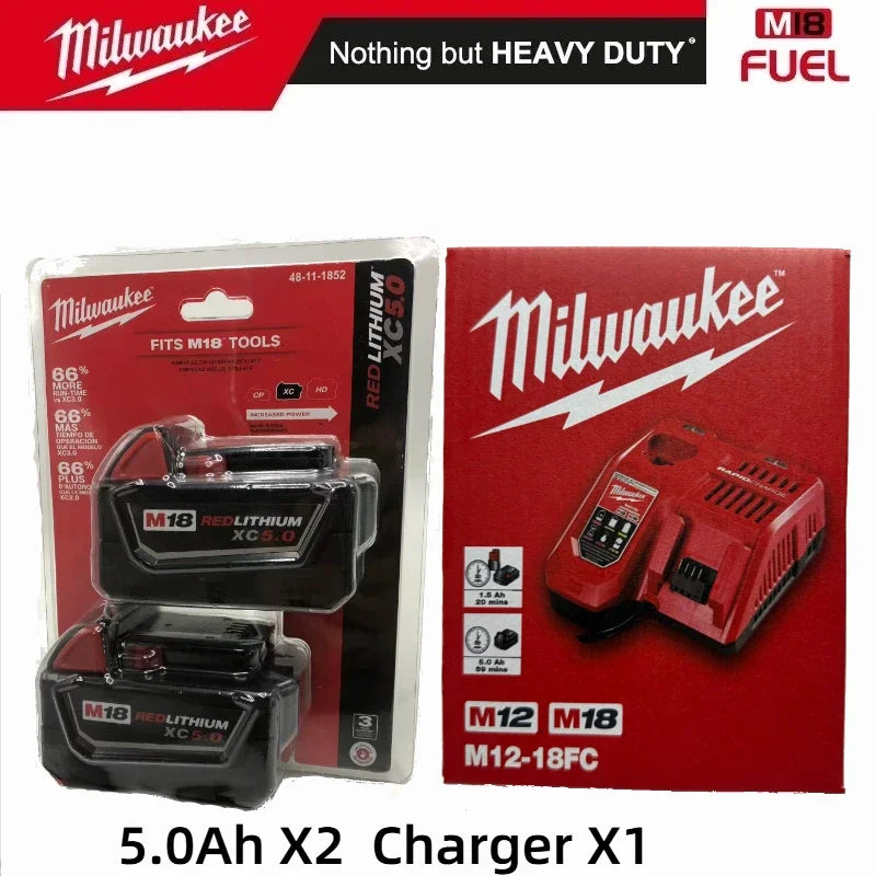 Batteria agli ioni di litio Milwaukee M18 18V 6.0Ah 12.0Ah ad alta potenza, 100% originale, per utensili elettrici a batteria 48-11-1850 48-11-1815