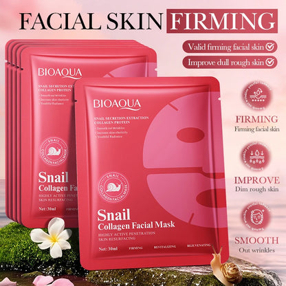 5 pz BIOAQUA Snal Collagene Maschere Per Il Viso Idratante Anti-Rughe Sbiancamento Anti-Aging Maschera Per Il Viso Maschere Al Collagene Cura Della Pelle