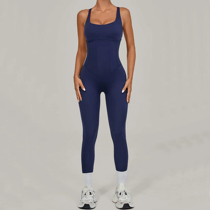 Regolabile Indietro Fitnes Donna Body Corsetto Yoga Set Push Up Palestra Tuta intera Tuta da allenamento Abbigliamento attivo femminile XP274