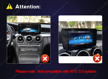 Mekede, schermo da 12,3 pollici, risoluzione 2K, sistema di navigazione GPS con CarPlay e Android Auto, autoradio multimediale con sistema operativo Linux per Mercedes Benz C W205, GLC X253, Classe V W447, lettore video 4K.