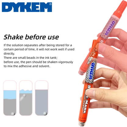 DYKEM BRITE-MARK Pennarello Permanente Medio, Penna Industriale a Rapida Asciugatura per Metallo, Plastica, Gomma, Vetro, Legno