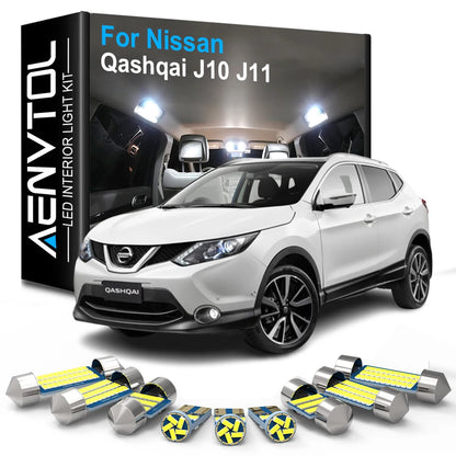Luci a LED per interni auto Canbus per Nissan Qashqai J10 J11 2007-2011 2012 2013 2014 2015 2016 2017 2018 2019 2020 2021 2022 2023