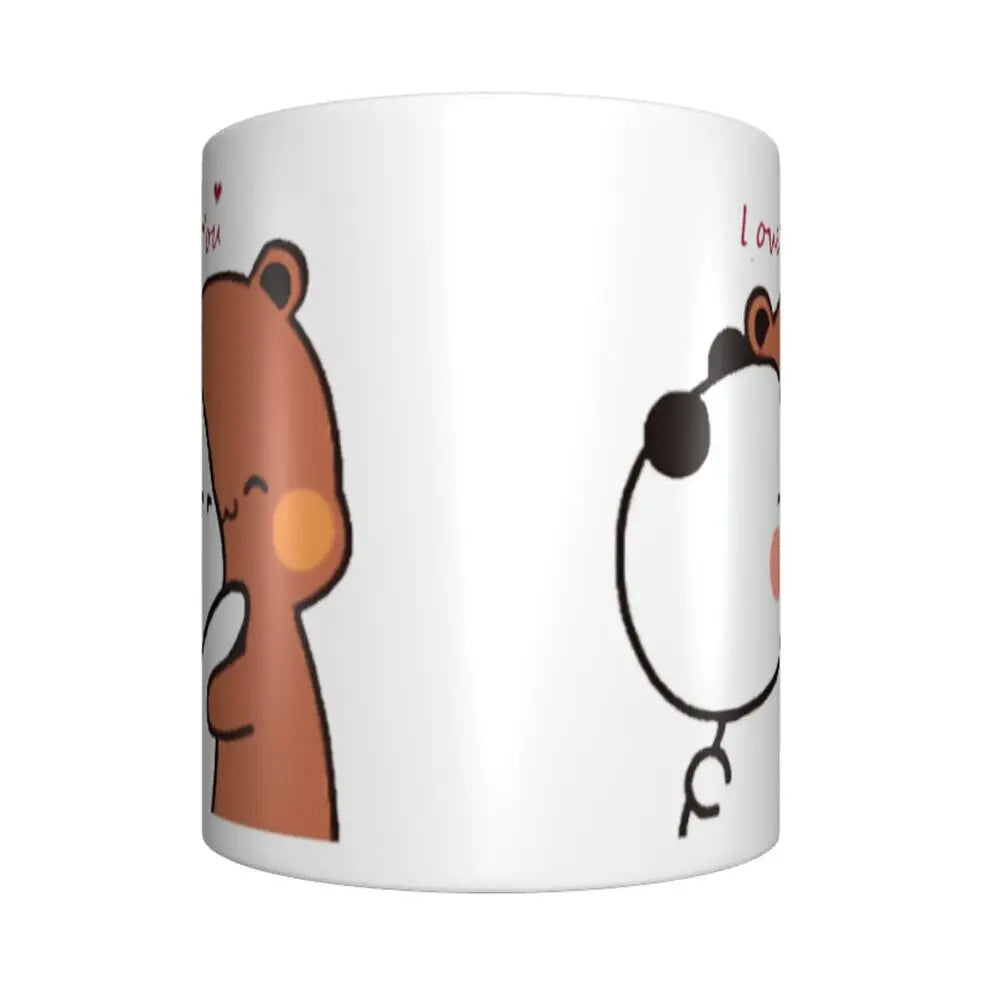 Tazze personalizzate per coppia Bubu Dudu Panda e Brownie Bear Tazza da caffè per tè al latte in ceramica fai-da-te
