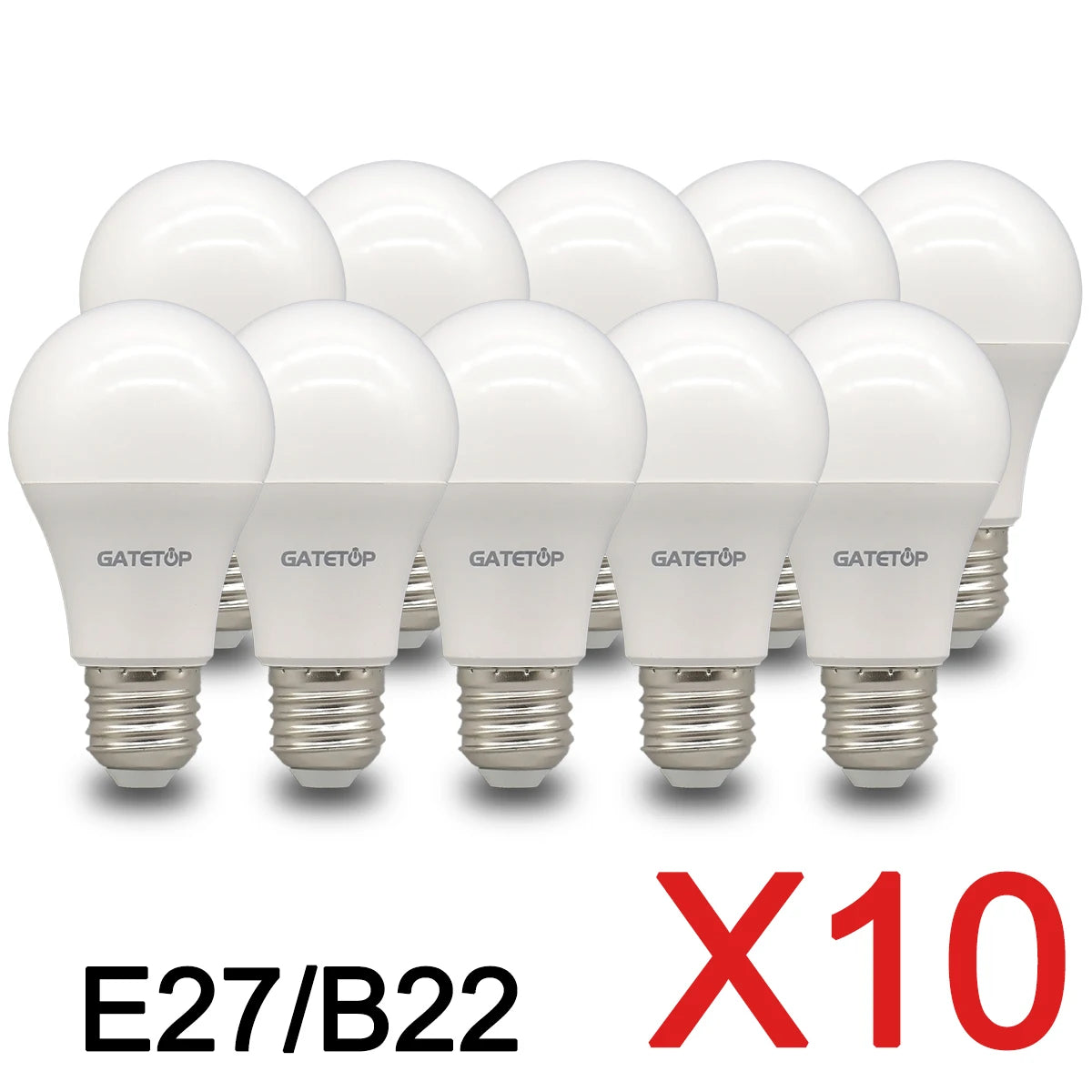 10 Pezzi Lampadine LED E27 B22 da 24W 20W 18W 15W 12W 10W 3W, AC 220V 110V 3000K 6000K, Lampada per Soggiorno e Casa