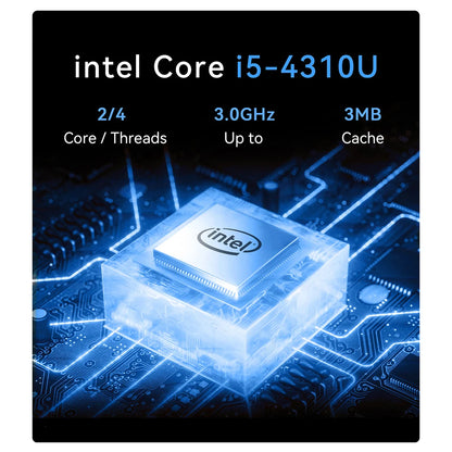 MLLSE M3 Pro Mini PC con Processore Intel Core I5-4310U, 8GB RAM DDR3, 128GB SSD M.2, Wi-Fi 5, BT 4.2, Windows 11 Pro, Mini Computer Desktop
