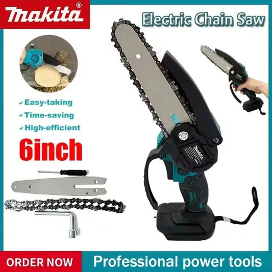 Motosega a Batteria Makita per Lavorazione del Legno, Piccola Sega Elettrica Portatile da 18V con Lama da 6 Pollici, Mini Motosega Portatile