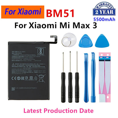Batteria 100% originale BM49 BM50 BM51 per Xiaomi Mi Max Max 2 Max 3 BM49 BM50 BM51 sostituzione batteria del telefono + strumenti