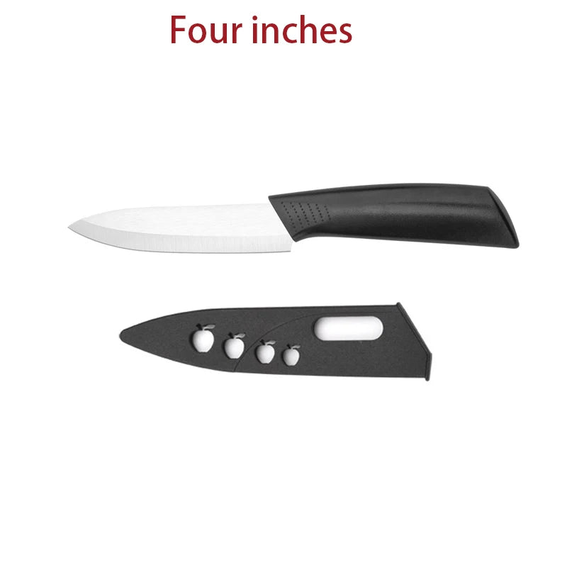 Coltello in ceramica da 3/4/5 pollici resistente all'ossidazione e senza ruggine, con custodia, portatile, per la preparazione di alimenti per neonati e bambini.