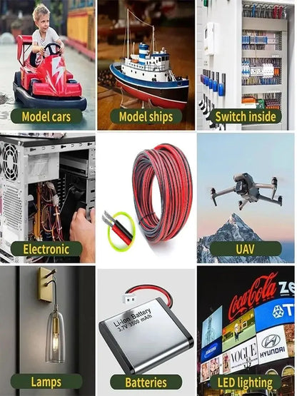 Cavo in PVC a 2 pin, 5, 10, 20 m, filo elettrico in rame 22 AWG per inverter e motore di batteria per auto