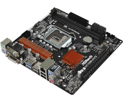 Scheda madre ASROCK H110M-DVS R3.0, socket Intel H110 1151, 2 x DDR4 32GB, formato Micro ATX, compatibile con CPU I5-7500, I5-6500, I3-7100, G4600