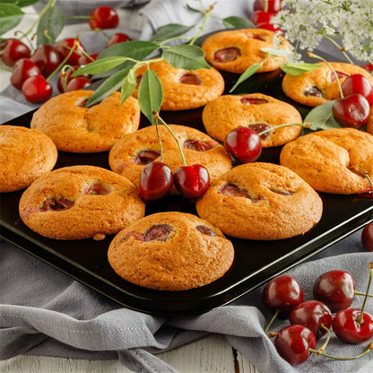 6/12 tazze Quadrato Cupcake Pan Vassoio per muffin Stampo per cupcake Muffin Pan Teglia in acciaio al carbonio Teglia antiaderente Bakeware per forno da cucina