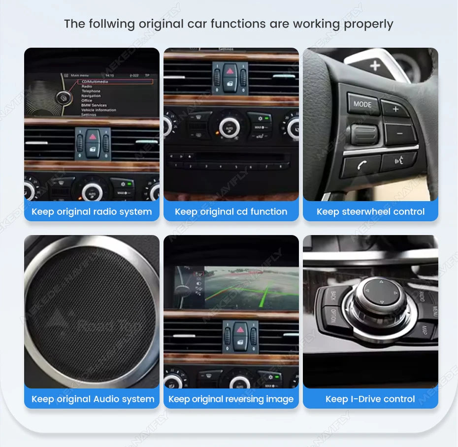 MEKEDE 8.8/9.3" Linux QLED 1920x720 HD Touchscreen Compatibile OEM Wireless CarPlay Android Auto Mirroring WiFi BT Aggiornamento OTA Per BMW E60 E61 E63 E64 E90 E91 E92 E93