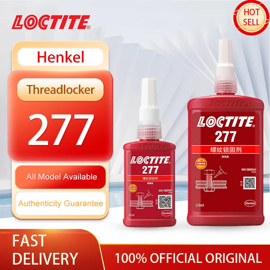 100% originale Loctite 277 Frenafiletti Vite Colla Rossa Ad Alta resistenza Ad Alta viscosità Colla anaerobica Fissatore per viti 50ml/250ml