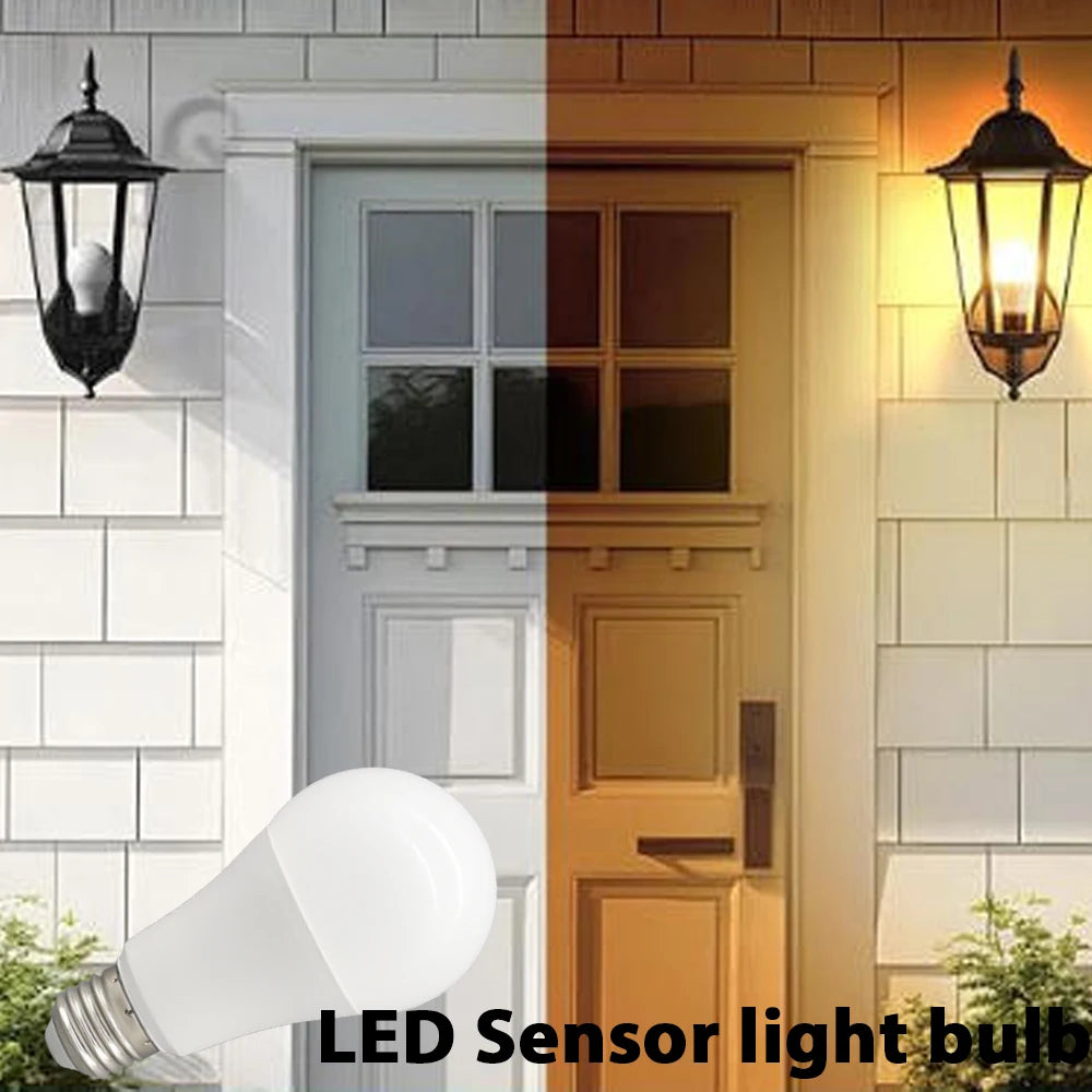 Confezione da 2 Lampadine LED Intelligenti con Sensore E27 B22, Luce Bianca dal Tramonto all'Alba, AC100-240V 1000LM 10W per Portico, Corridoio, Esterni, Garage