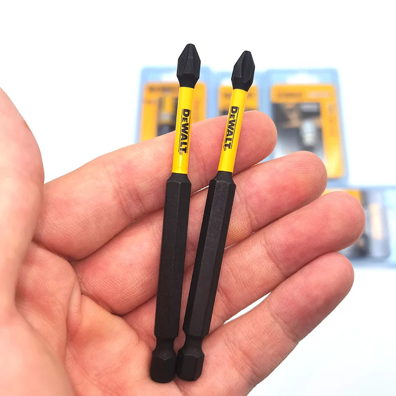 DEWALT Accessori per utensili Serie combinata con intaglio incrociato PH2 89MM 57MM 50MM Asta di prolunga per manica ad anello argento/giallo