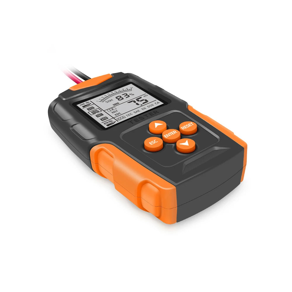Tester Batteria Auto Podofo 12V 24V LCD Digitale, Analizzatore di Avviamento e Ricarica Veicoli, Strumento di Test per Rilevare Resistenza Interna IR, Tensione, Corrente di Scarica, Capacità, SOH, Durata per Auto, Moto, Cami