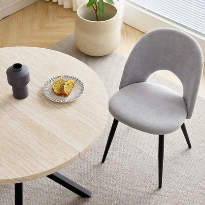 Tavolo da pranzo rotondo in stile nordico EGOONM, 100 cm, piano in MDF, gambe in metallo nero, ideale per sala da pranzo, cucina e arredamento della casa.