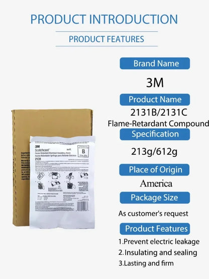 Resina Isolante Elettrica Originale 3M 2131B 2131C Scotchcast 1kV per Riparazione Cavi, Ritardante di Fiamma, Busta Monodose