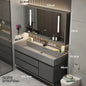 Combinazione di mobile lavabo e specchio da bagno in nano-roccia di lusso leggero