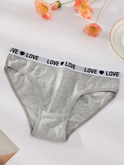 7 Pz/set Mutandine di Cotone da Donna Sexy Mutande a Righe Morbide Lettera Carina Slip per Ragazze Femminile Traspirante Stretch Lingerie XS-XL