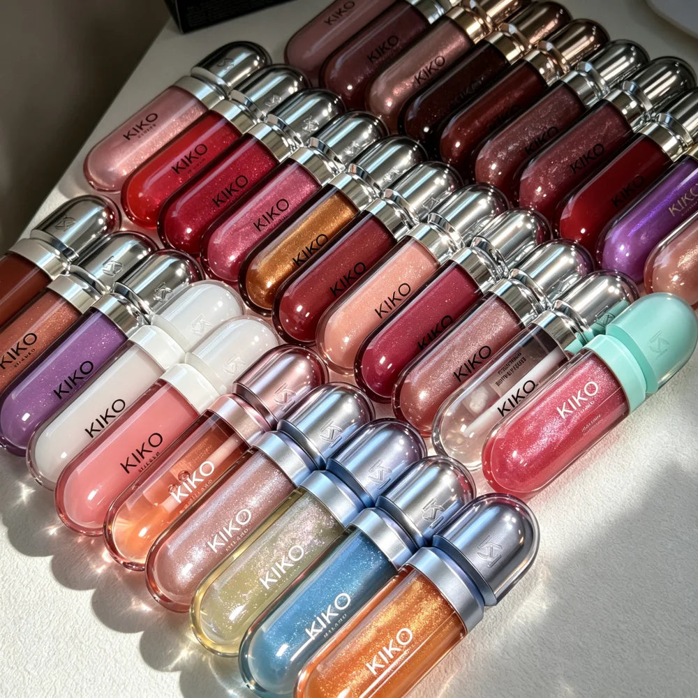 Rossetto KIKO Double Touch, gloss labbra 3D Hydra, resistente all'acqua, non trasferibile, tinta labbra non appiccicosa, effetto vetro, volumizzante, idratante, trucco per labbra