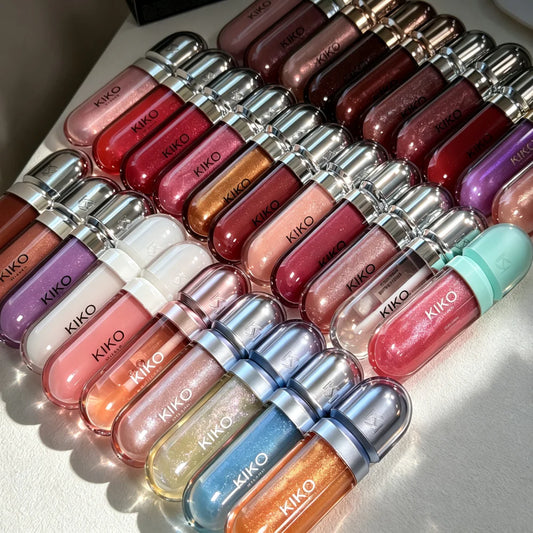 Rossetto KIKO Double Touch, gloss labbra 3D Hydra, resistente all'acqua, non trasferibile, tinta labbra non appiccicosa, effetto vetro, volumizzante, idratante, trucco per labbra