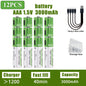Nuove Batterie al Litio Ricaricabili AA 1.5V 3800mAh + AAA 3000mAh, Ricarica Rapida, 1200 Cicli, con Cavi Gratuiti e Scatola