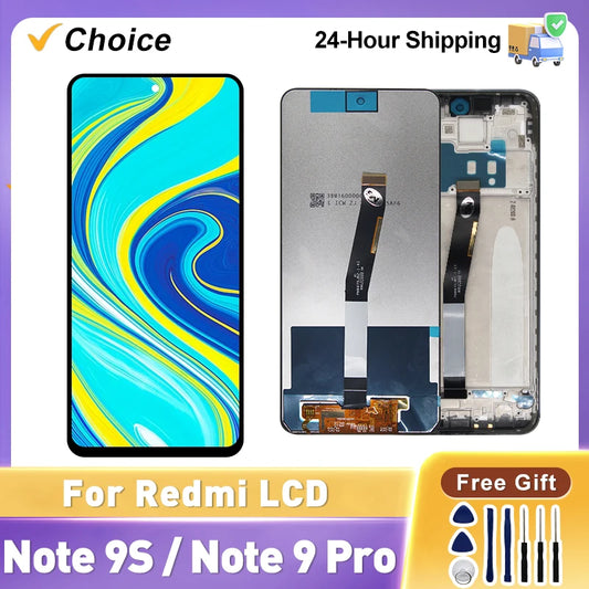 Scelta per Xiaomi Redmi Note 9S Display LCD Touch Screen Digitizer Assembly per Note 9 Pro Parti di ricambio per schermo LCD