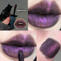 Rossetto Nero Opaco Scintillante Rosso, Lucidalabbra Punk Gotico, Trucco di Halloween, Rossetto in Mousse, Rossetto Impermeabile Anti-sbavature, Tinta Labbra