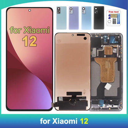 Display AMOLED da 6,28 pollici per Xiaomi 12 (2201123G, 2201123C) - Gruppo digitalizzatore touchscreen LCD con telaio per Xiaomi Mi 12