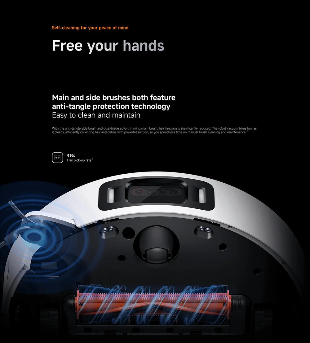 Versione Globale Xiaomi Robot Vacuum 5 Pro Video HD Chiamate Unidirezionali Aspirazione 20000Pa Aspirapolvere Anti-groviglio Senza Problemi Stazione Base Autopulente Mop Estensibile e Spazzola Laterale Controllo Intelligente