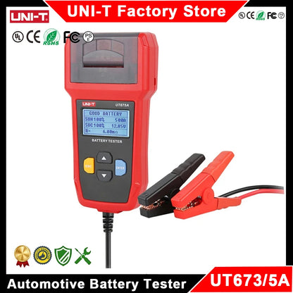UNI-T UT673A UT675A Tester per batteria automobilistica controllore digitale con stampante Tester di carico per batteria per auto professionale 12V 24V