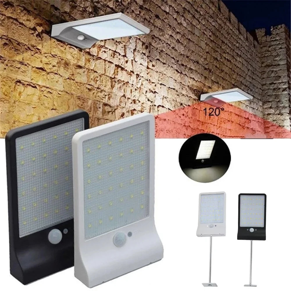 48 led luci da parete stradali solari 450LM 3.5W led sensore PIR di movimento solare luci DIM in alluminio con telecomando per garage da giardino
