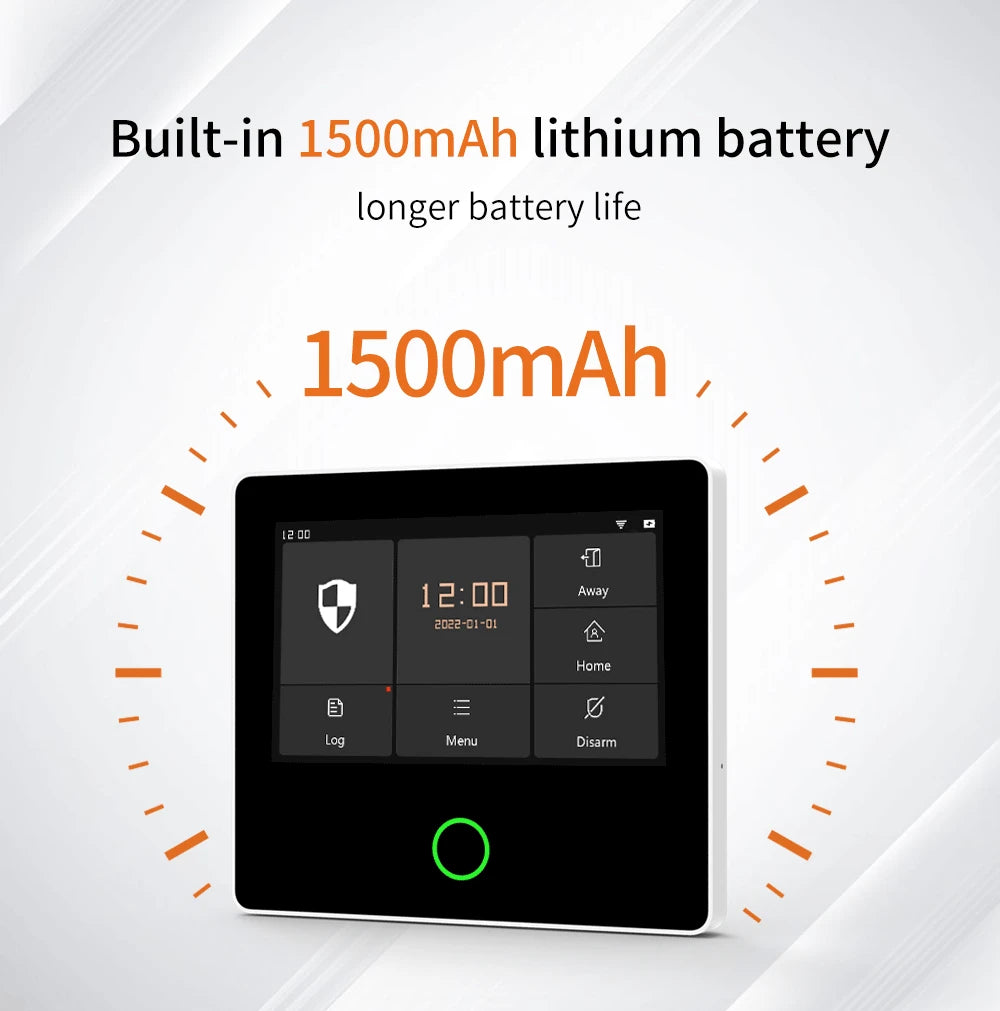 Staniot WiFi SecPanel 5 sistema di allarme domestico Wireless Tuya Smart 4.3 "Kit di sicurezza Touch Screen sirena integrata APP telecomando,Batteria integrata da 1500 mAh, supporto per Alexa