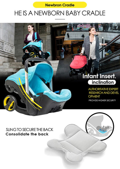 Passeggino 3-in-1 per Neonati, Sistema da Viaggio con Sedile Auto Rimovibile, Telaio in Alluminio Leggero e Ammortizzazione degli Urti, per Bambini da 0 a 4 Anni