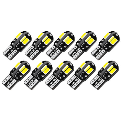 10x W5W T10 LED CANBUS No Error 5W5 12V 5W 600Lm Super Bright Car Interior Luce laterale 194 3030 SMD Lampadina automatica Bianco Ambra Rosso