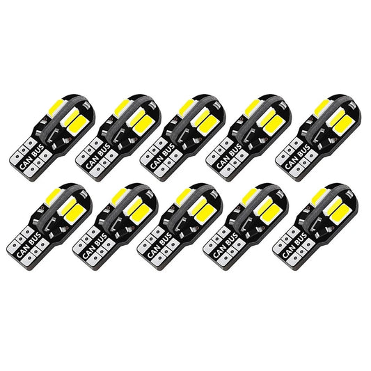 10x W5W T10 LED CANBUS No Error 5W5 12V 5W 600Lm Super Bright Car Interior Luce laterale 194 3030 SMD Lampadina automatica Bianco Ambra Rosso
