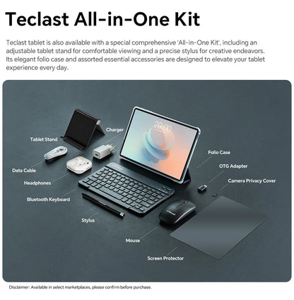 Teclast P33 Tablet Android 15 10.1" 9 GB di RAM (3 GB + 6 GB) 64 GB di ROM Allwinner A333 Custodia all-in-one/Tastiera/Mouse/Stilo/Cuffia