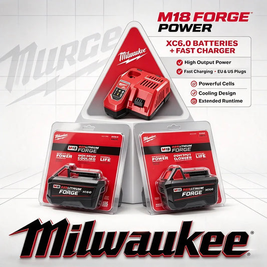 Milwaukee 100% M18 REDLITHIUM FORGE 6.0 Batteria – Ioni di Litio Standard, 18V, 48-11-1861 Per Tutti gli Utensili Elettrici a Batteria della Serie M18