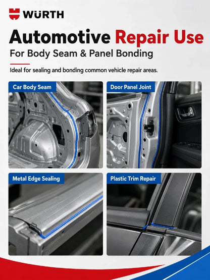 Adesivo Strutturale Poliuretanico PU Originale Wurth Bond+Seal 1K Bianco Grigio Nero per Auto Metallo Legno Calcestruzzo