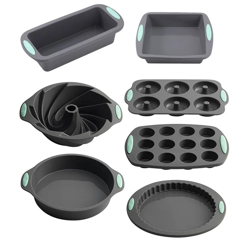 Stampo per muffin in silicone per pane, resistente al calore, teglia da forno, antiaderente, set di teglie per torte, stampo per torta 3D, strumento per pasticceria