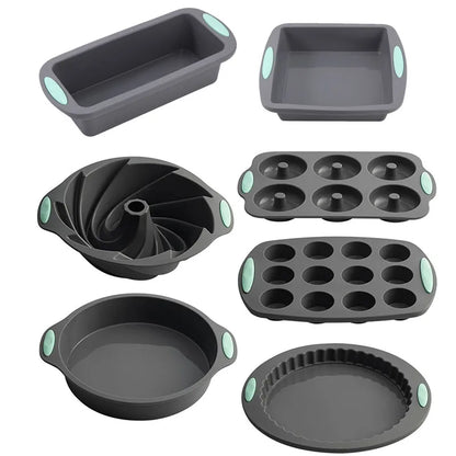 Stampo per muffin in silicone per pane, resistente al calore, teglia da forno, antiaderente, set di teglie per torte, stampo per torta 3D, strumento per pasticceria