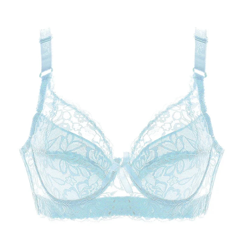 Reggiseno sottile a copertura totale, senza ferretto, regolabile, in pizzo, per taglie forti, copri seno, coppe B C D, reggiseno in pizzo taglie grandi 2028