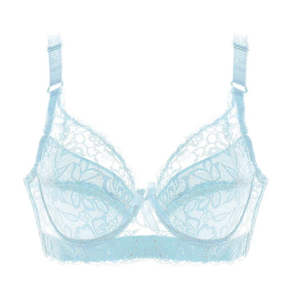 Reggiseno sottile a copertura totale, senza ferretto, regolabile, in pizzo, per taglie forti, copri seno, coppe B C D, reggiseno in pizzo taglie grandi 2028