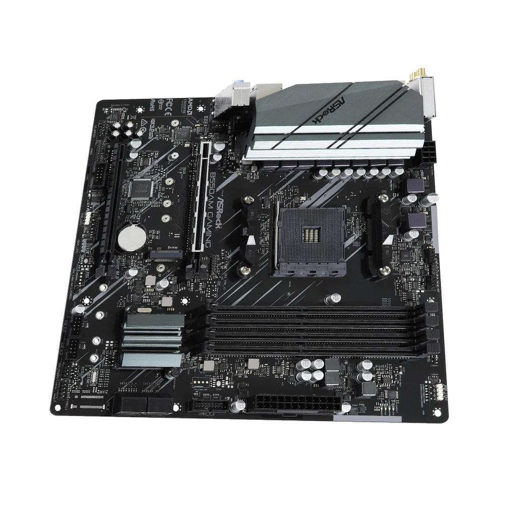 Scheda madre ASRock B550AM GAMING, compatibile con CPU AMD 3600, 5600G, 5700X, 5700x3D, 5800X3D, socket B550 AM4, DDR4, HDMI, M.2, formato MATX, PCIe 4.0.