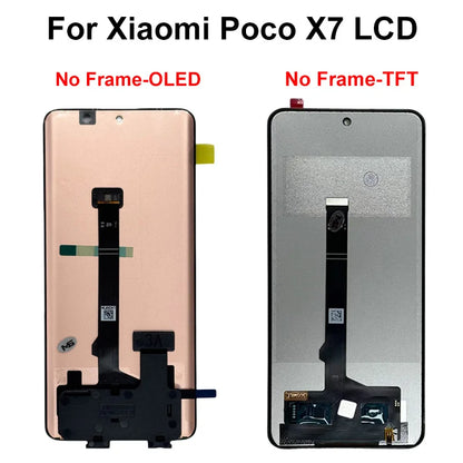 Display OLED da 6,67" per Xiaomi Poco X7 LCD 24095PCADG, display touch digitizer per Poco X7 Pro, schermo 2412DPC0AG, parti di assemblaggio